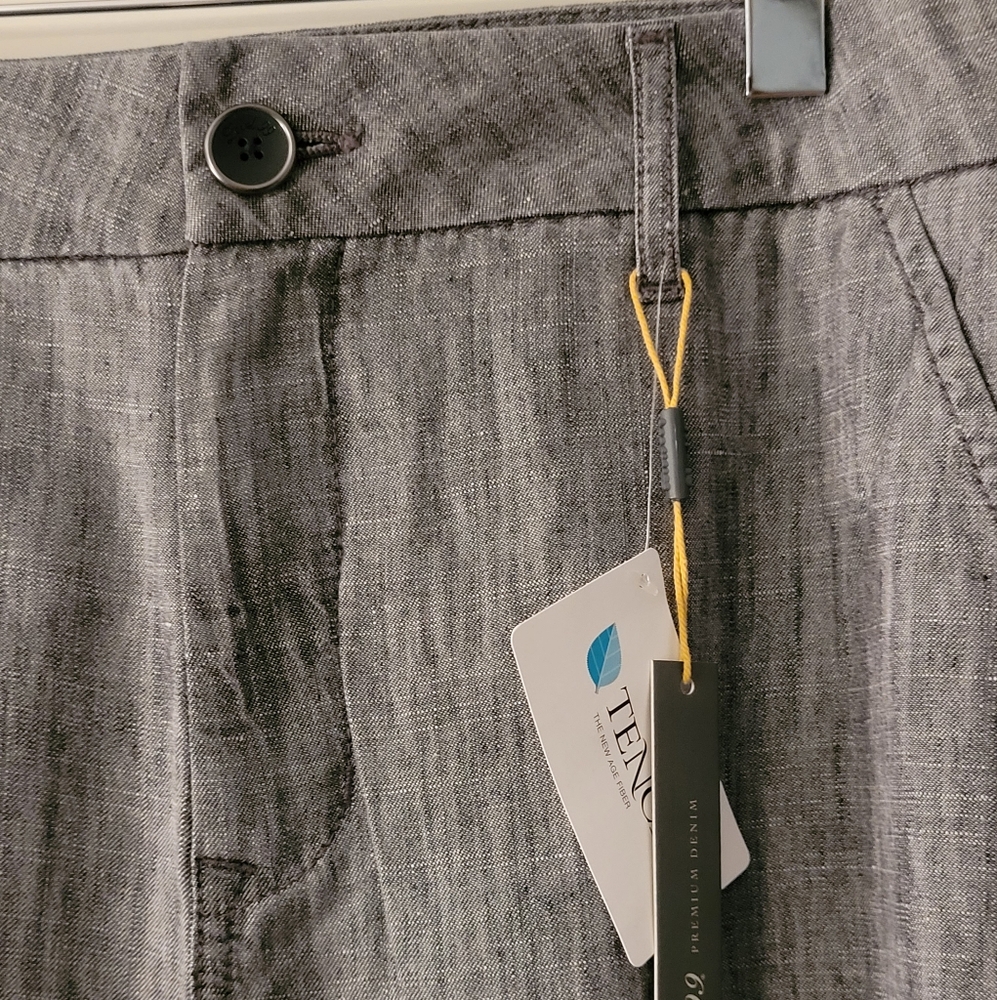 NEW Level 99 Tanya High Rise Flare Tencel Linen Trouser Pants Gray Size 30 - Picture 2 of 7